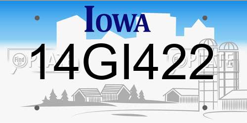 14GI422 Iowa License Plate