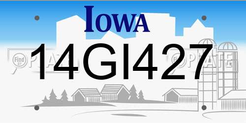 14GI427 Iowa License Plate