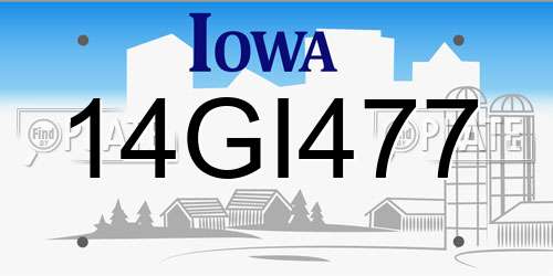 14GI477 Iowa License Plate