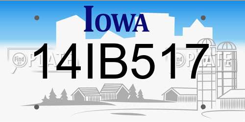 14IB517 Iowa License Plate