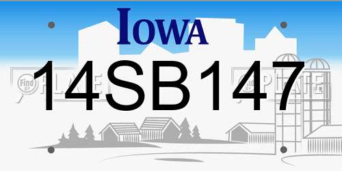 14SB147 Iowa License Plate