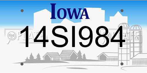 14SI984 Iowa License Plate