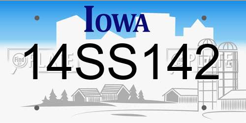 14SS142 Iowa License Plate