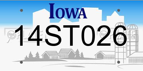 14ST026 Iowa License Plate