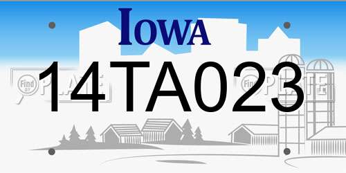 14TA023 Iowa License Plate