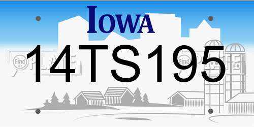 14TS195 Iowa License Plate
