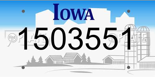 1503551 Iowa License Plate