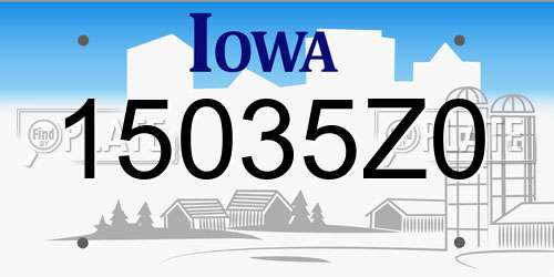 15035Z0 Iowa License Plate