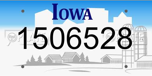 1506528 Iowa License Plate