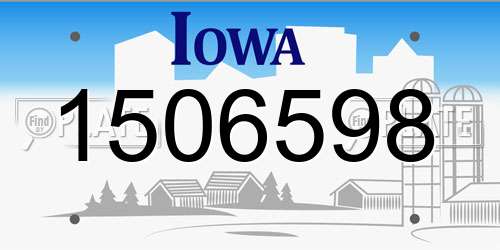 1506598 Iowa License Plate