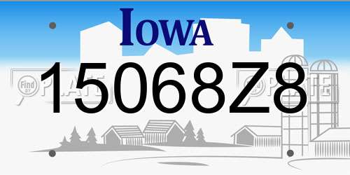 15068Z8 Iowa License Plate