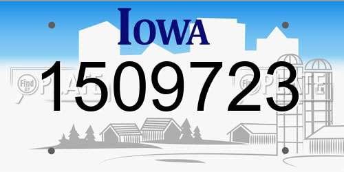 1509723 Iowa License Plate