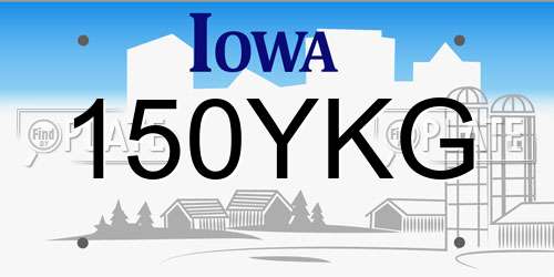 150YKG Iowa License Plate
