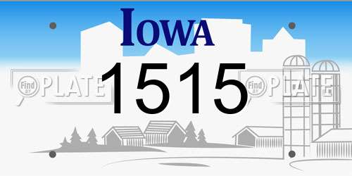 1515 Iowa License Plate