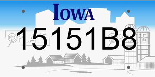 15151B8 Iowa License Plate