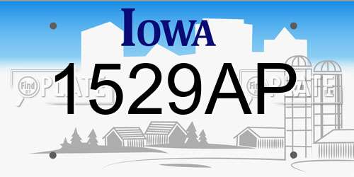 1529AP Iowa License Plate