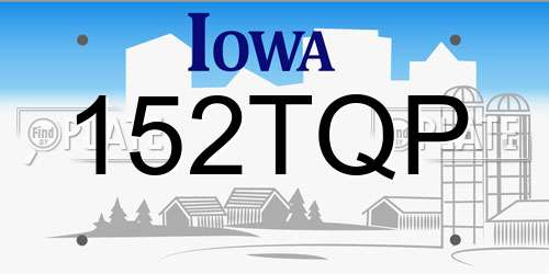 152TQP Iowa License Plate