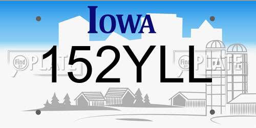 152YLL Iowa License Plate