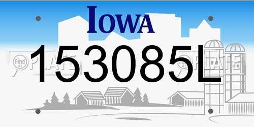 153085L Iowa License Plate