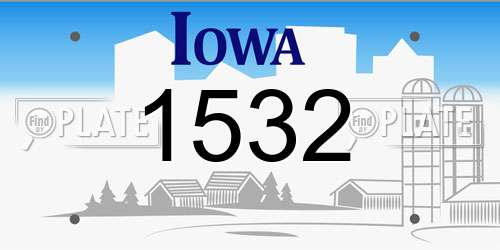 1532 Iowa License Plate