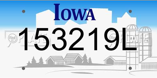 153219L Iowa License Plate