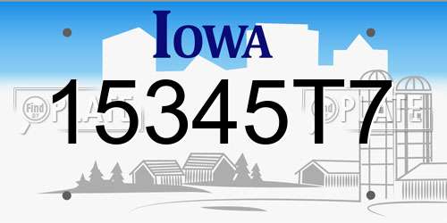 15345T7 Iowa License Plate