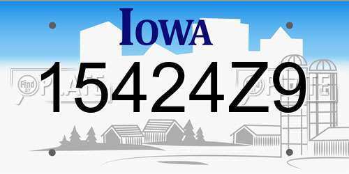 15424Z9 Iowa License Plate