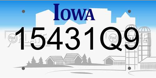 15431Q9 Iowa License Plate