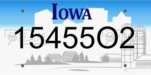15455O2 Iowa License Plate