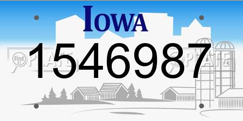 1546987 Iowa License Plate
