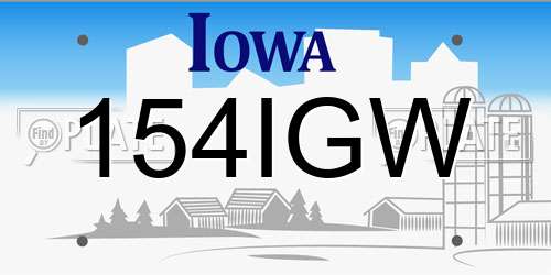 154IGW Iowa License Plate