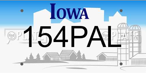 154PAL Iowa License Plate