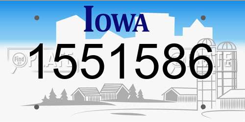 1551586 Iowa License Plate
