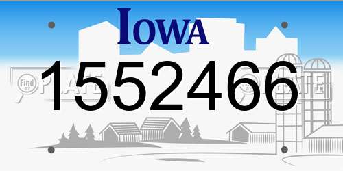 1552466 Iowa License Plate