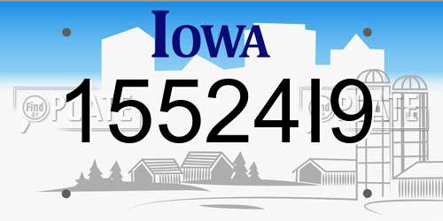 15524I9 Iowa License Plate