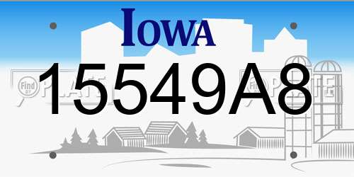 15549A8 Iowa License Plate
