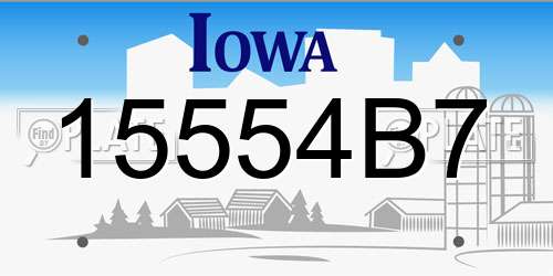 15554B7 Iowa License Plate