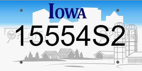 15554S2 Iowa License Plate