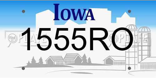 1555RO Iowa License Plate