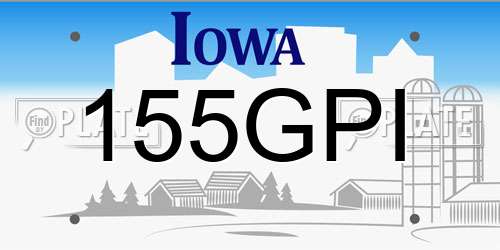 155GPI Iowa License Plate