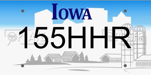 155HHR Iowa License Plate