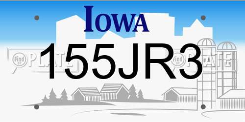 155JR3 Iowa License Plate