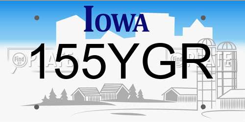 155YGR Iowa License Plate