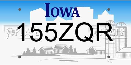 155ZQR Iowa License Plate