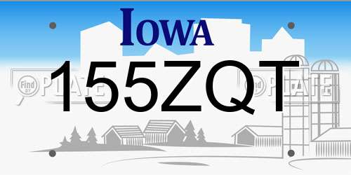 155ZQT Iowa License Plate