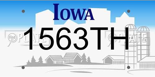 1563TH Iowa License Plate