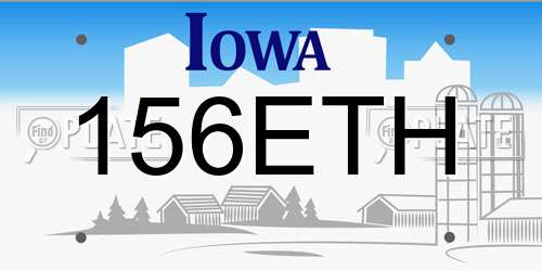 156ETH Iowa License Plate