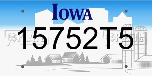 15752T5 Iowa License Plate