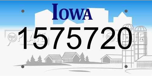 1575720 Iowa License Plate