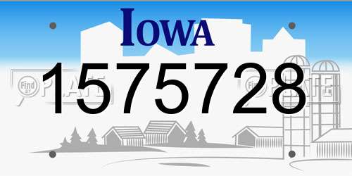 1575728 Iowa License Plate